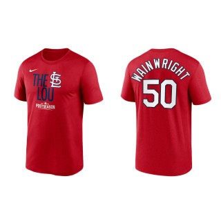Adam Wainwright Cardinals Red 2021 Postseason Dugout T-Shirt