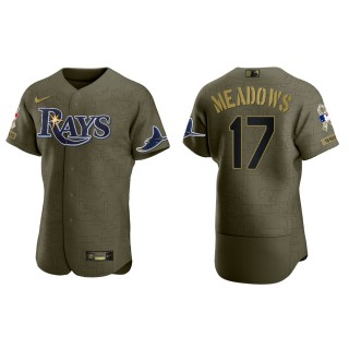 Austin Meadows Rays Salute to Service Green Jersey
