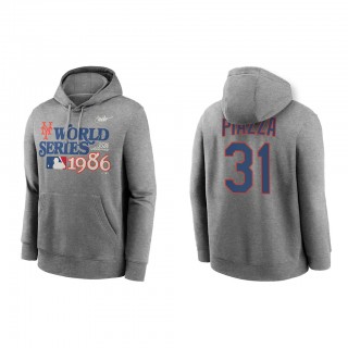 Mike Piazza New York Mets Gray 1986 World Series 35th Anniversary Club Fleece Pullover Hoodie