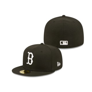 Men's Boston Red Sox Black Team Logo 59FIFTY Fitted Hat