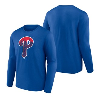Men's Philadelphia Phillies Royal City P Long Sleeve T-Shirt
